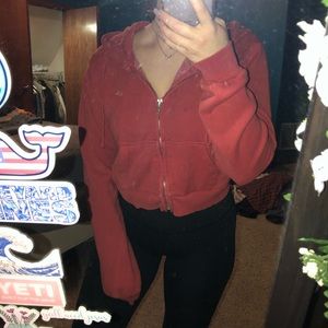 Cropped zip up brandy Melville